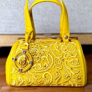 Orlandi Valentino embroidered structured handbag